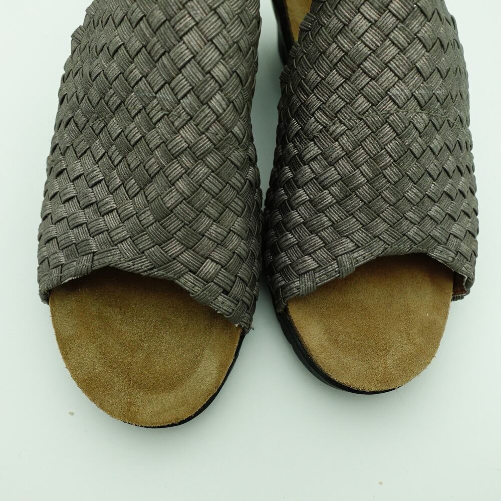 Comfortiva Metallic Gunmetal Silver Weave Comfort Wedge Sandals - Size 6.5 - Picture 3 of 8